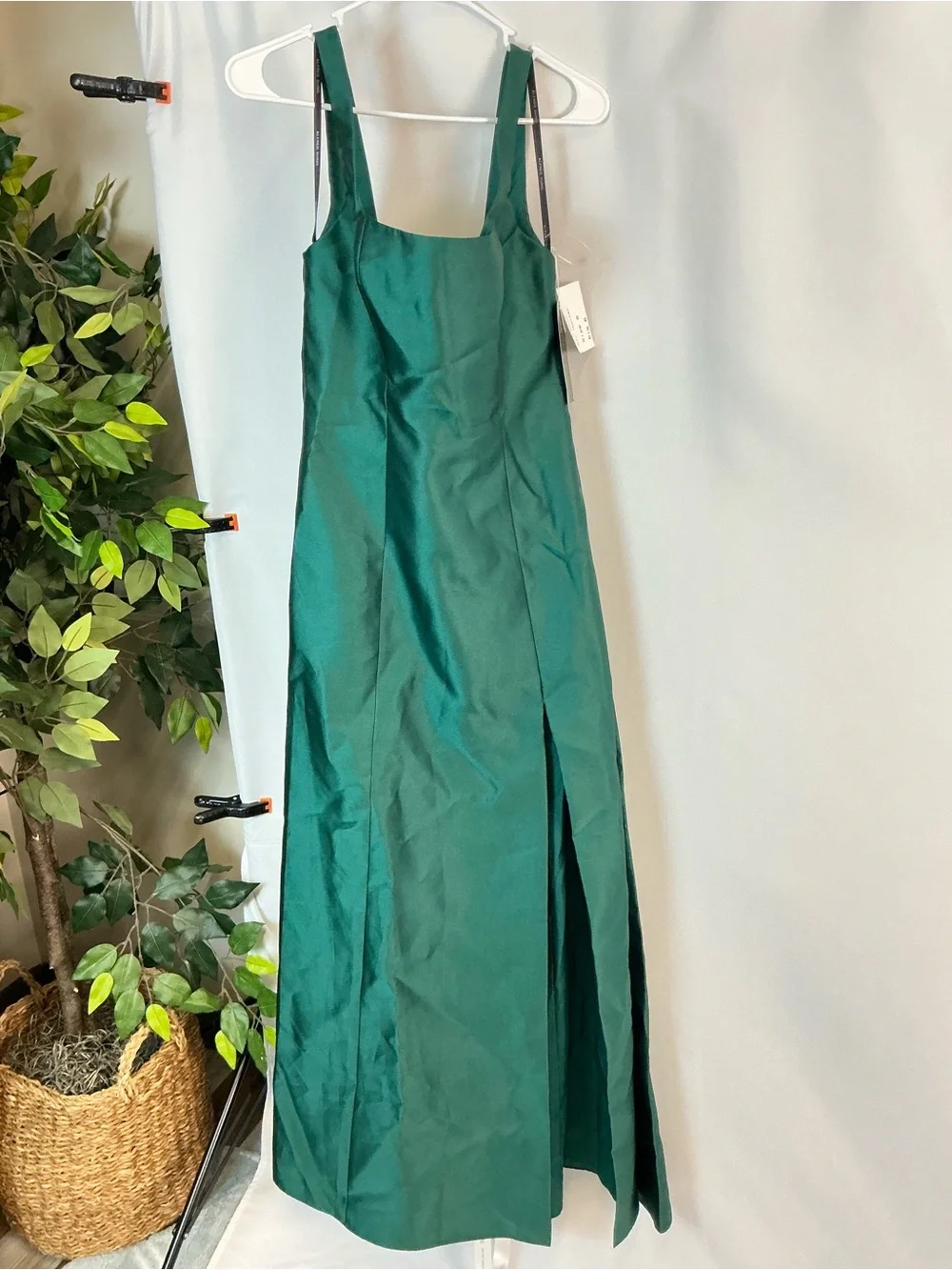 ALFRED SUNG Hunter Green Sleeveless Square-Neck Princess Gown - Picture 2 of 7